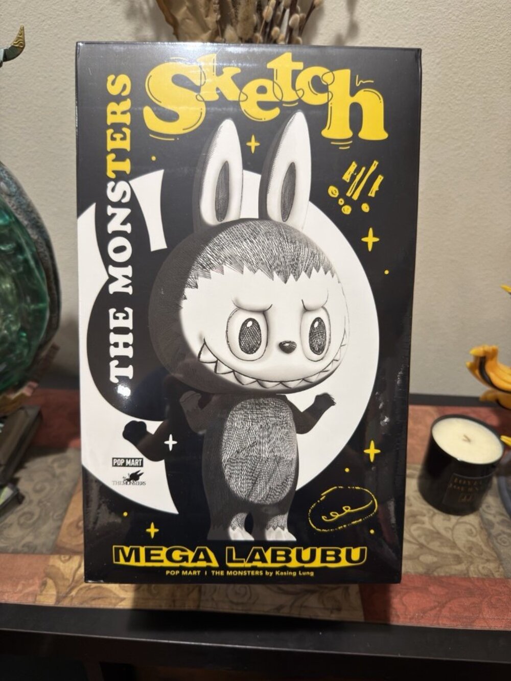 POP MART The Monsters MEGA LABUBU Sketch 400 % Figure Limited Edition-Authentic